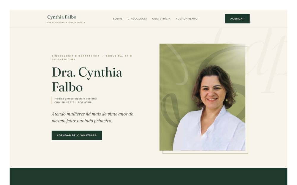 Site da Dra. Cynthia Falbo — ginecologia e obstetrícia